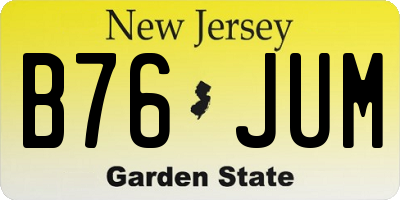 NJ license plate B76JUM