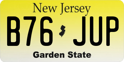 NJ license plate B76JUP