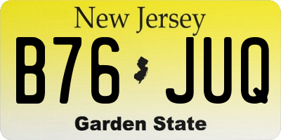 NJ license plate B76JUQ