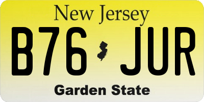 NJ license plate B76JUR