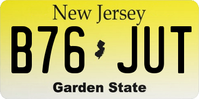 NJ license plate B76JUT