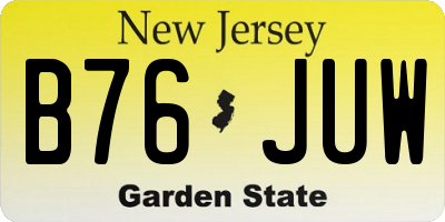 NJ license plate B76JUW