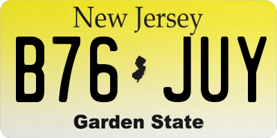 NJ license plate B76JUY