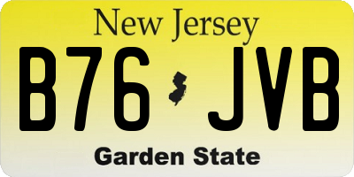 NJ license plate B76JVB