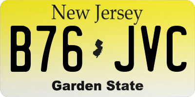 NJ license plate B76JVC