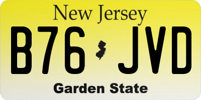 NJ license plate B76JVD