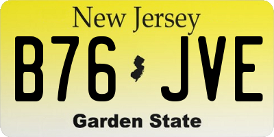 NJ license plate B76JVE