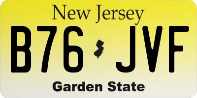NJ license plate B76JVF