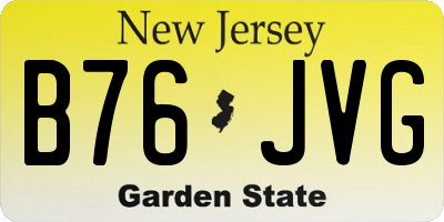 NJ license plate B76JVG