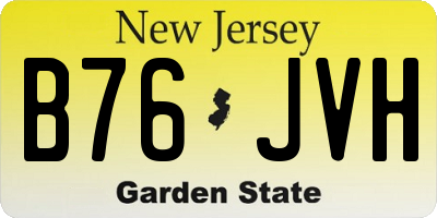 NJ license plate B76JVH