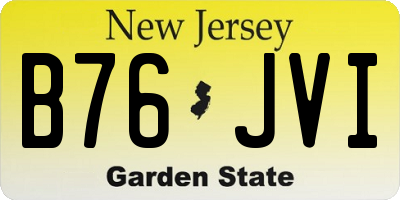 NJ license plate B76JVI