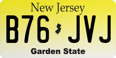 NJ license plate B76JVJ