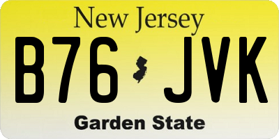 NJ license plate B76JVK