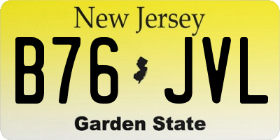 NJ license plate B76JVL