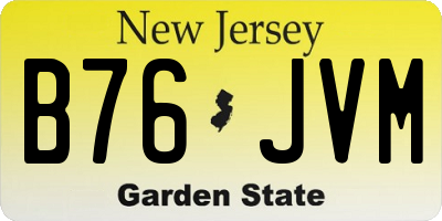 NJ license plate B76JVM