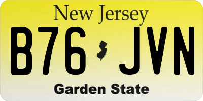 NJ license plate B76JVN