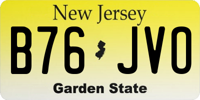 NJ license plate B76JVO