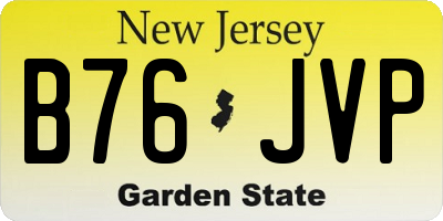 NJ license plate B76JVP