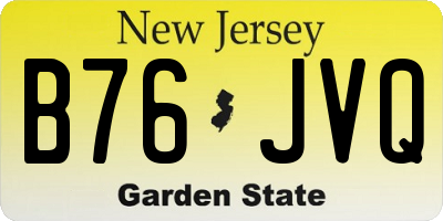 NJ license plate B76JVQ