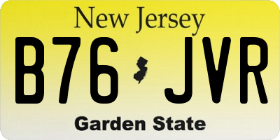 NJ license plate B76JVR