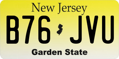 NJ license plate B76JVU