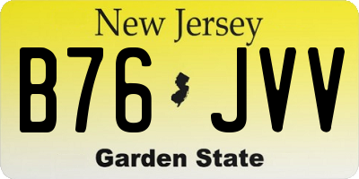 NJ license plate B76JVV