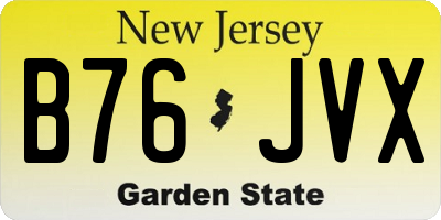 NJ license plate B76JVX