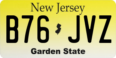 NJ license plate B76JVZ