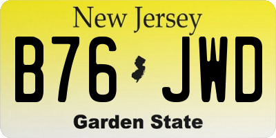 NJ license plate B76JWD
