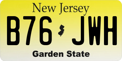 NJ license plate B76JWH