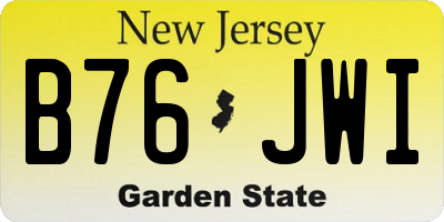 NJ license plate B76JWI