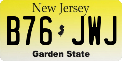 NJ license plate B76JWJ