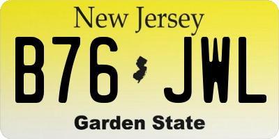 NJ license plate B76JWL