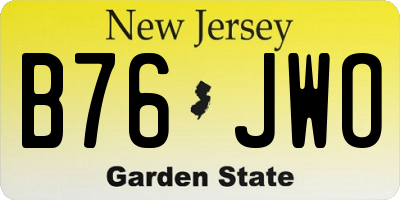 NJ license plate B76JWO