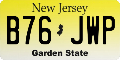 NJ license plate B76JWP