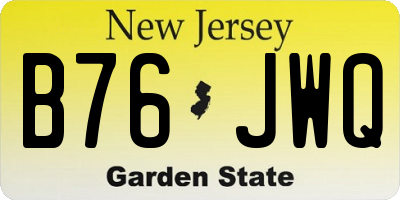NJ license plate B76JWQ