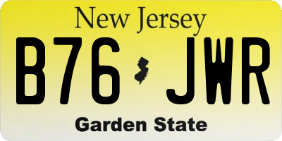 NJ license plate B76JWR