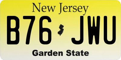NJ license plate B76JWU