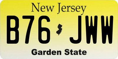 NJ license plate B76JWW