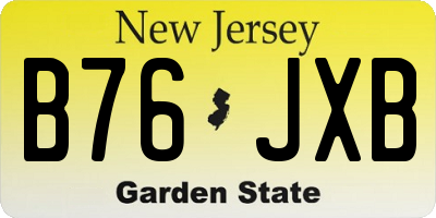 NJ license plate B76JXB