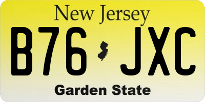 NJ license plate B76JXC