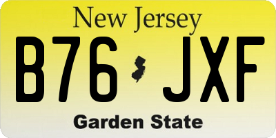 NJ license plate B76JXF
