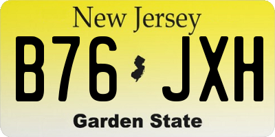 NJ license plate B76JXH