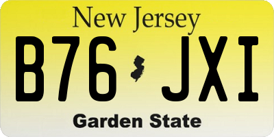 NJ license plate B76JXI
