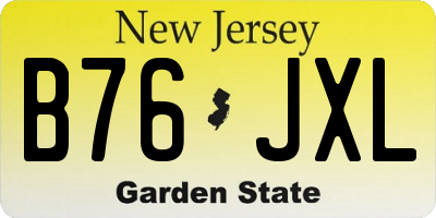 NJ license plate B76JXL
