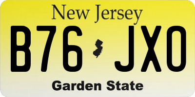 NJ license plate B76JXO