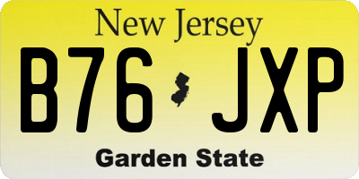 NJ license plate B76JXP