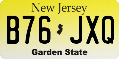 NJ license plate B76JXQ