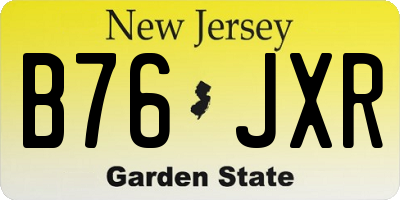NJ license plate B76JXR