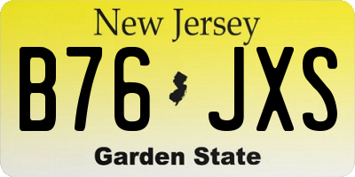 NJ license plate B76JXS